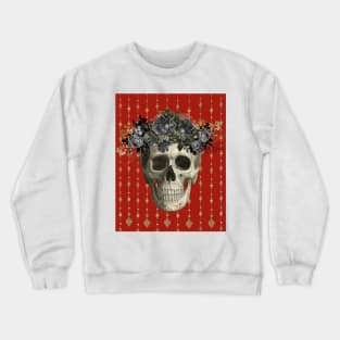 Fancy black roses skull Crewneck Sweatshirt